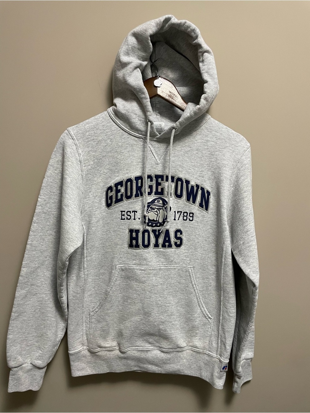 Georgetown Hoyas Gray Pullover Hoodie Russell Athletics Men’s Small